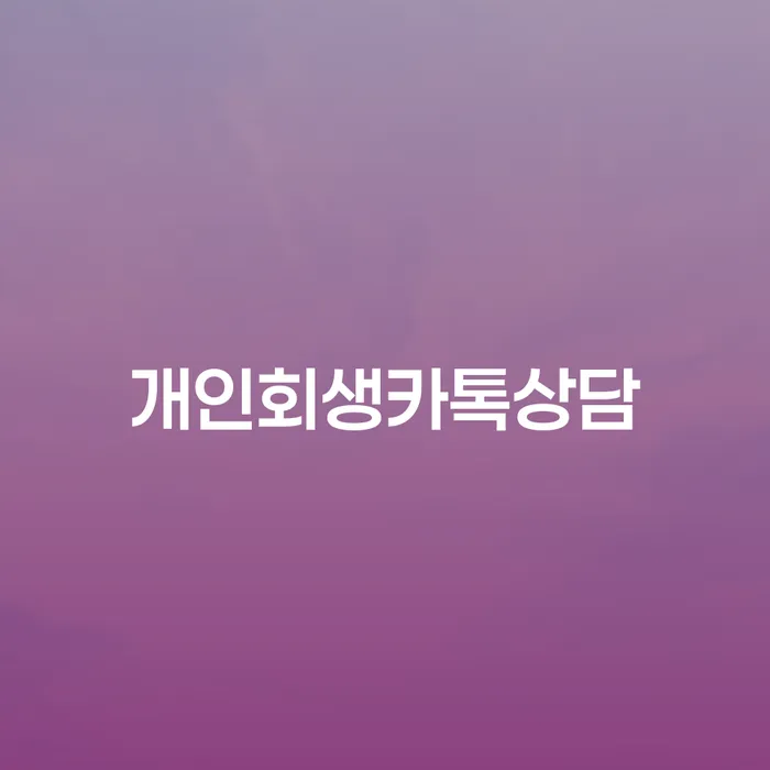 개인신용회복제도 개인회생 처리방법 조건확인 하고