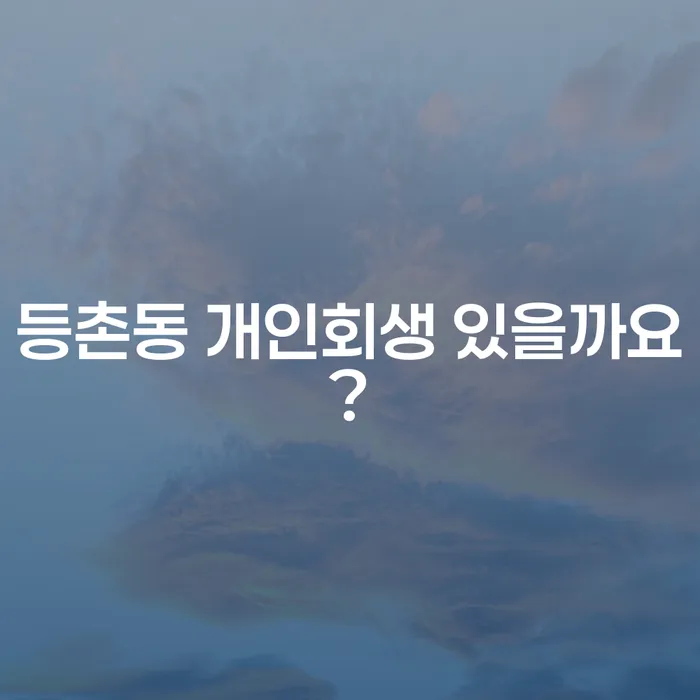 등촌동 개인회생 있을까요?