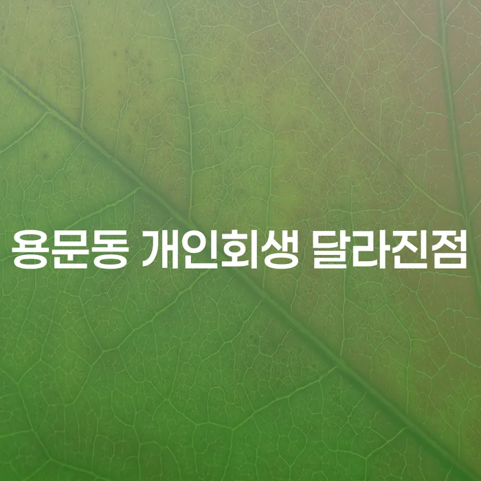 용문동 개인회생 달라진점