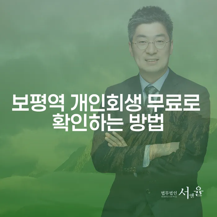보평역 개인회생 무료로 확인하는 방법